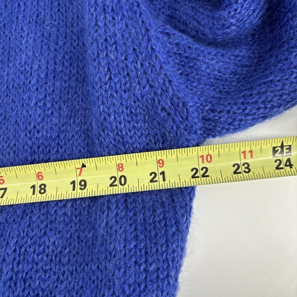 Vintage Bramble Lane Cardigan Sweater Size Large Blue Mohair Blend Button Front - Picture 11 of 13